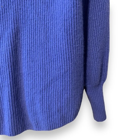 Soft Surroundings Cowl Turtleneck Knit Sweater Medium 100% Cashmere Blue - Picture 5 of 9